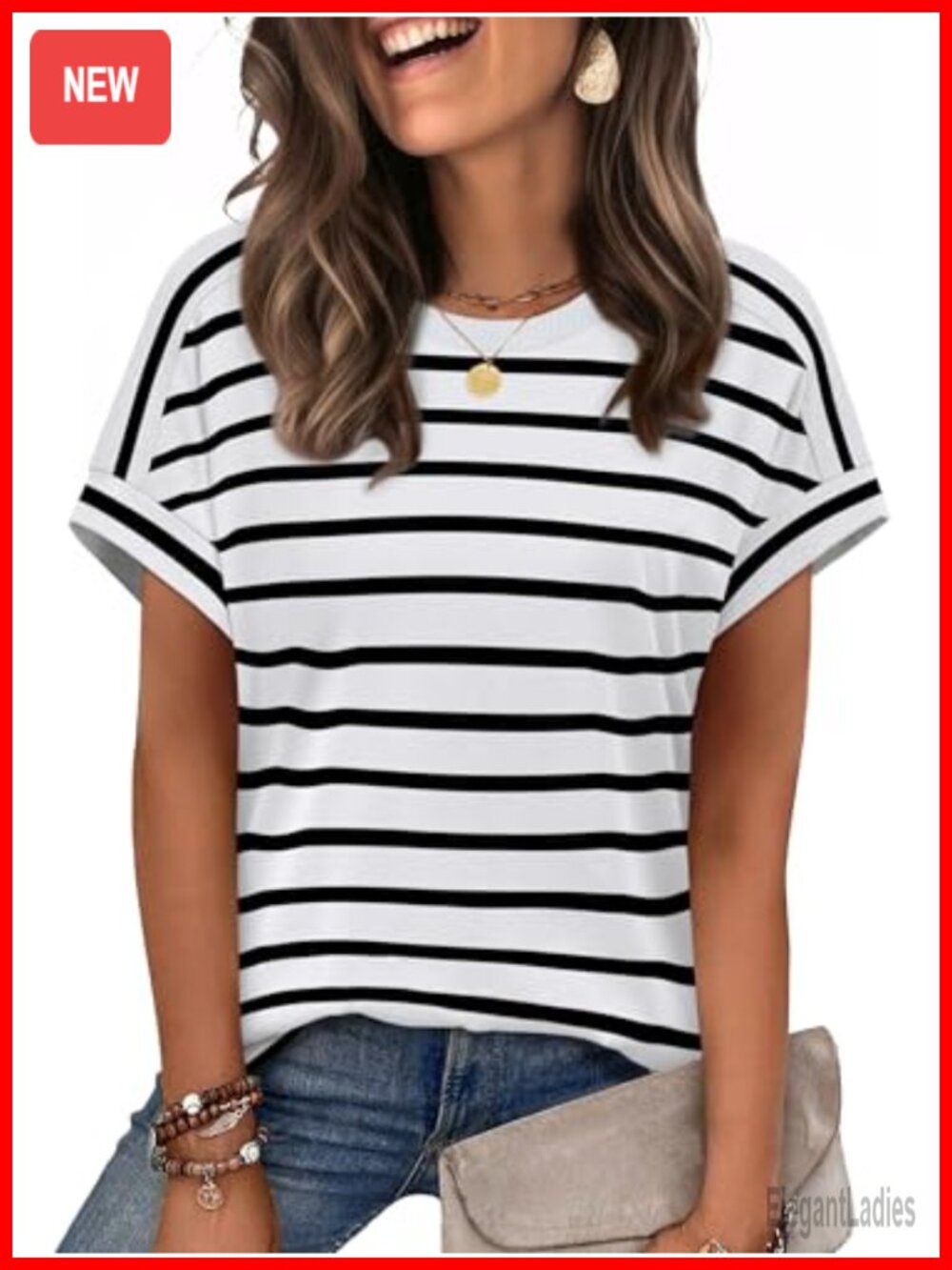 Womens Short Sleeve T-Shirt Crewneck Cap Sleeve Casual Summer Top